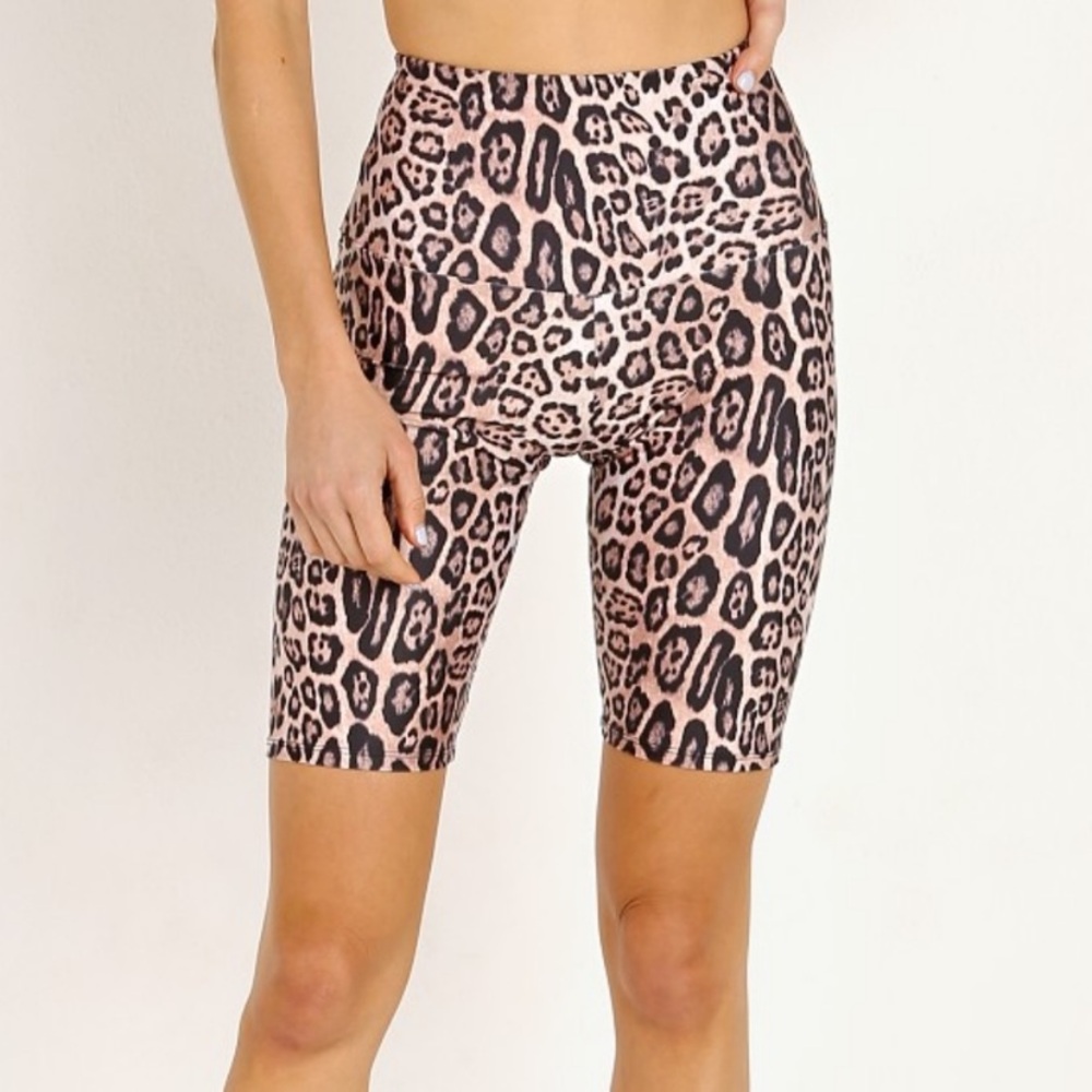 Onzie Leopard Biker Shorts